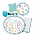 Easter Plates with Napkins Set 16 Disposable Easter Dinnerware Sets