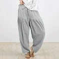 thumbnail image 1 of Easter Plus Size Pants- Women's Solid Color Daily Commuting Fashion Casual Radish Pants, 1 of 5
