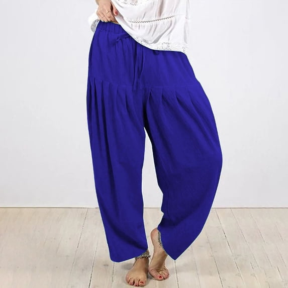 Easter Plus Size Pants- Women's Solid Color Daily Commuting Fashion Casual Radish Pants