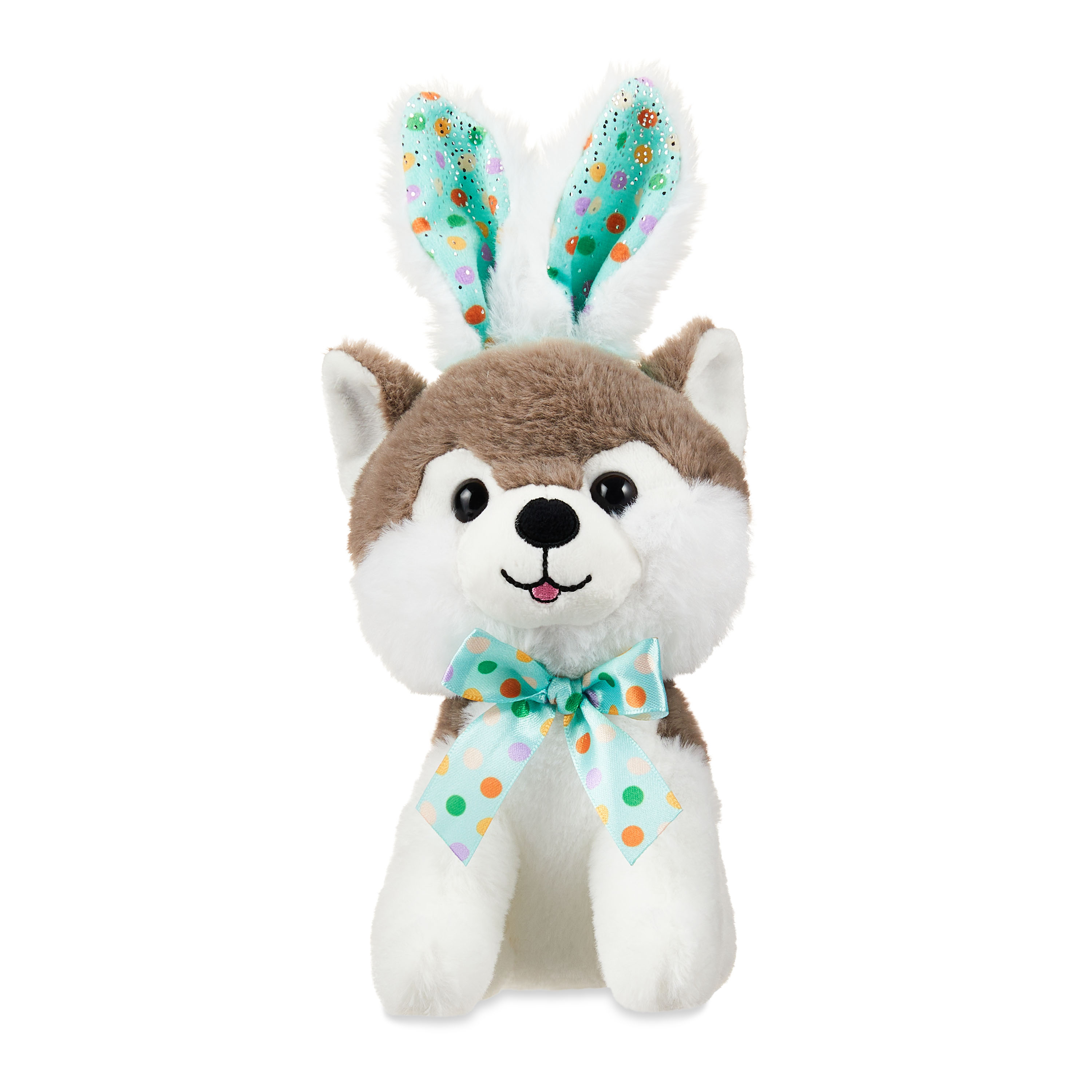 Easter Plush 7-inch Small Pup w/ Ears Grey , for 3 years up, Way To Celebrate - image 1 of 5