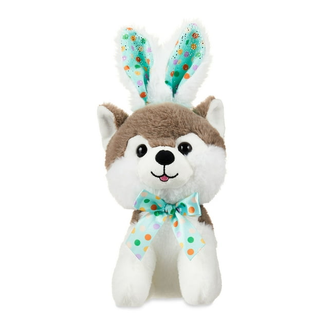 Easter Plush 7-inch Small Pup w/ Ears Grey , for 3 years up, Way To Celebrate
