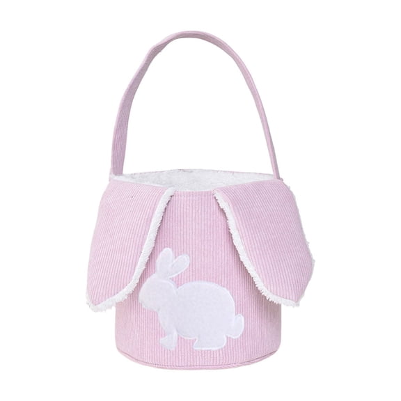 Easter Plush Basket,Easter Egg Hunt Bucket Easter Bunny Basket,Personalized Easter Baskets for Kids,Candy Storage Decorations With Rabbit Ears For Boys Girls