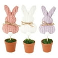 thumbnail image 1 of Easter Plush Rabbit Flowerpot Decor, Spring Home Decoration, Party Tray Accent, European American Style, Set Of Three, 1 of 8