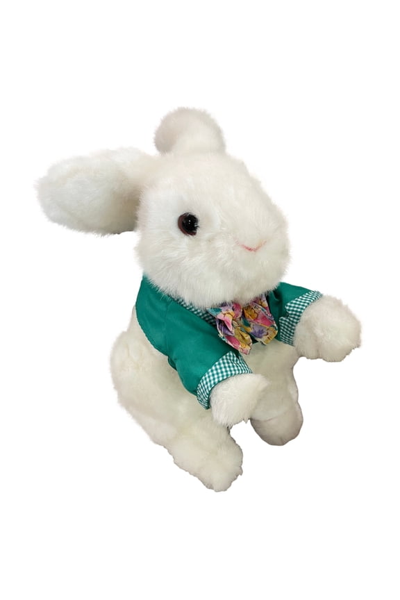Easter Plush White Cottontail 9" Bunny Rabbit Stuffed Animal Pal with Jacket