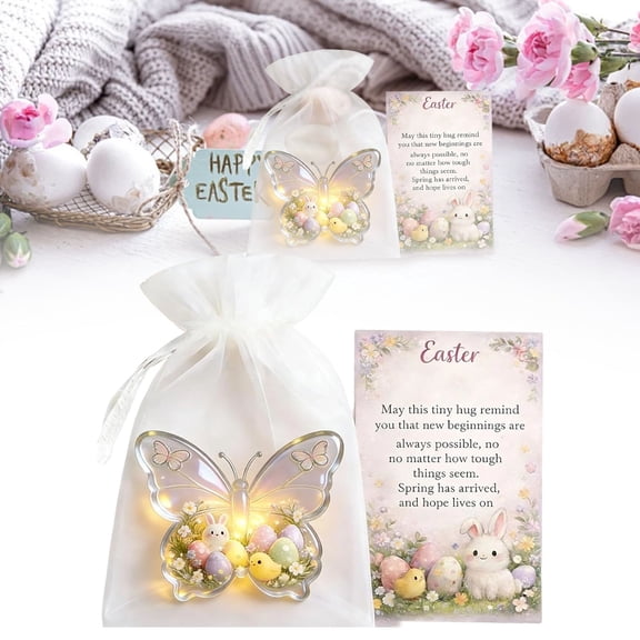 Easter Pocket Hug Acrylic Card Butterfly Decor Inspirational Gift for Colleagues Friends Home Decor