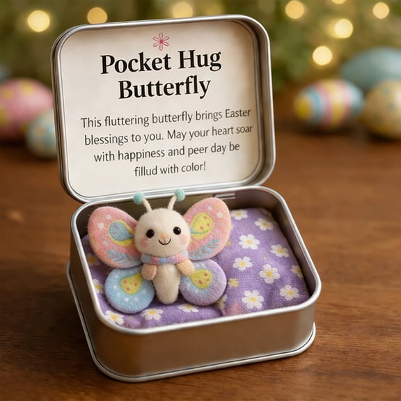 Easter Pocket Hug Box, Plush Bunny Holder, Easter Gift Box, Spring Tabletop Decor, Kids Easter Gift, Holiday Bunny, Party Decoration, Easter Ornament, Spring Accent