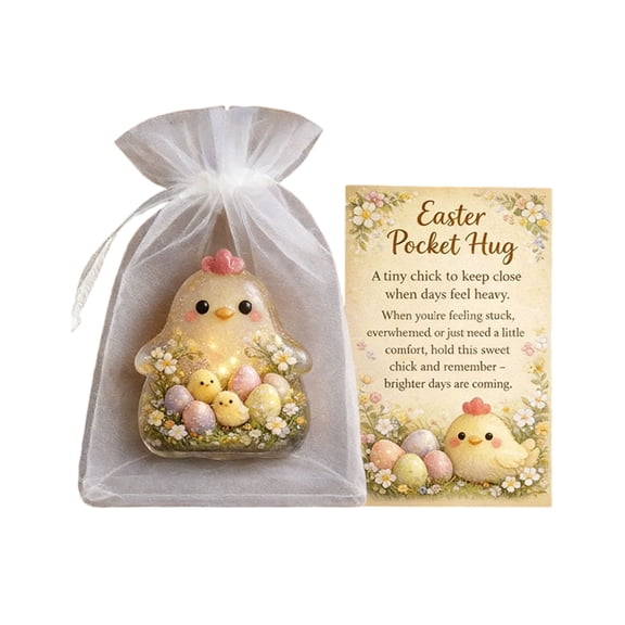 Easter Pocket Hug, Token with Message Card, Mini Encouragement Keepsake, Spring Emotional Support Gift, Easter Basket Stuffers for Classroom Exchange, Party Favors(B)
