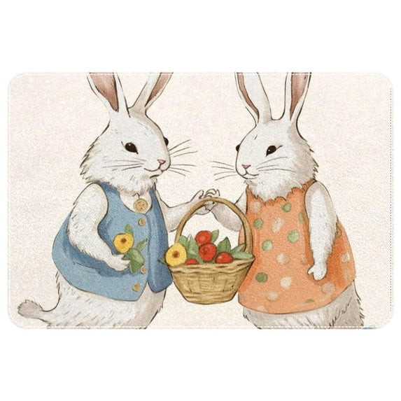 Easter Polyester Non-Slip Machine Washable Chair Rugs Office Mat Area Rugs Bath Rug