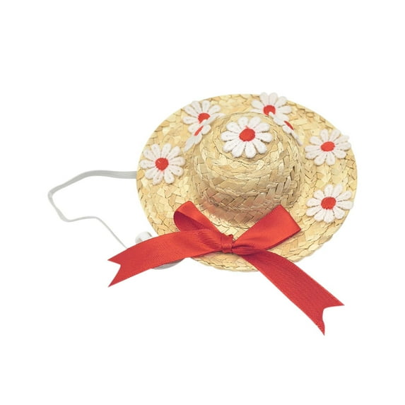 Easter Porch Decor with Big White Summer Grass Hat and Flower Accents – Versatile Garden Costume for Holiday Celebrations and Home Decoration