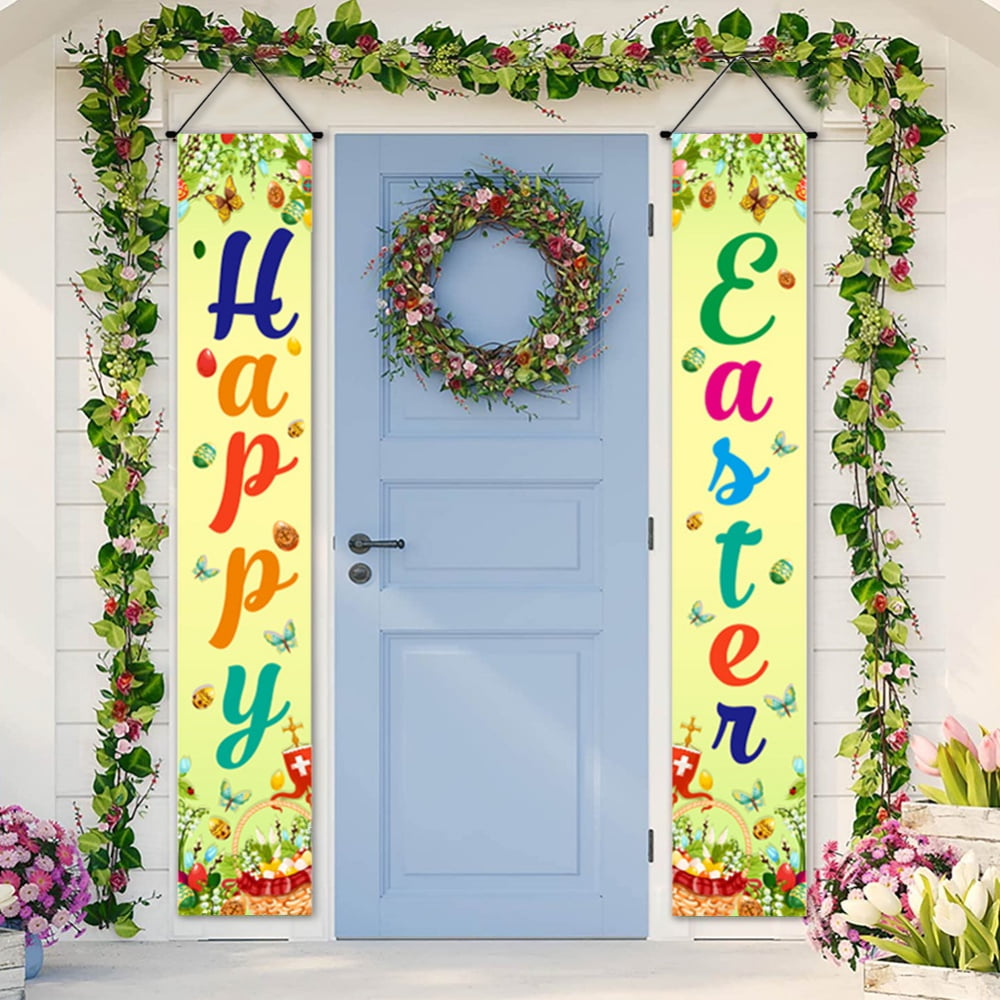 Easter Porch Sign Welcome Happy Easter Banner Easter Poster Door Hanger for  Spring Indoor/Outdoor Easter Door Decoration Party - Walmart.com, image size:1000x1000