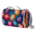 thumbnail image 1 of Easter Portable Canvas Picnic Blanket Waterproof Backing for Outdoor Travel - Foldable and Compact Mat for Camping and Beach - Blue Stripe Pattern - Easy to Clean and Durable Materials, 1 of 6