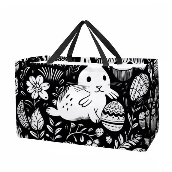 Easter Premium Oxford Cloth Picnic Basket - Reusable, Foldable, Large Capacity Storage Box, Ideal Storage Bin or Shopping Basket for Outdoor Adventures