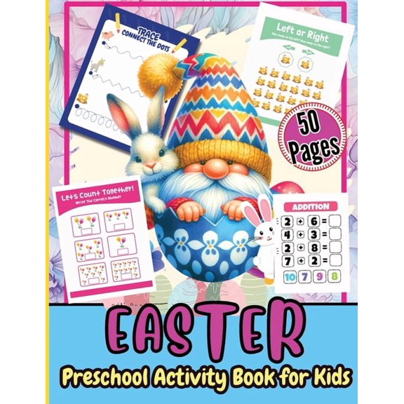 Easter Preschool Activity Book for Kids: A Fun Kids 50+ Easter Learning Activity Book With Number Matching, Maze Games, , (Paperback)