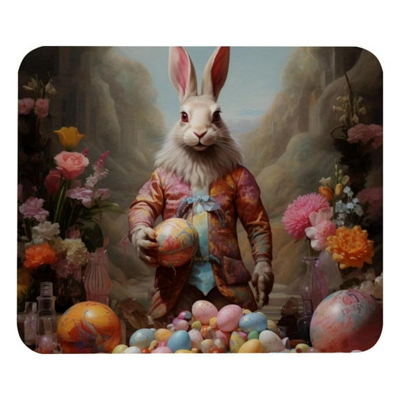 Easter Printed Square Mouse Pad, 8.3x9.8 Inch, Non-Slip Rubber Bottom Mouse Mat for Office and Gaming