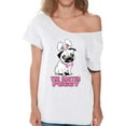 thumbnail image 1 of Easter Puggy Graphic Off Shoulder Shirt - Happy Easter Day Off The Shoulder Top - Christian Holiday Easter's Outfit for Women, 1 of 2