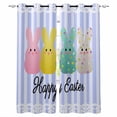 thumbnail image 1 of Easter Purple Striped Blackout Curtains for Bedroom Living Room Darkening Curtains 96 Inches Long Spring Colorful Bunny Polka Dot Window Curtain 2 Panels Set Window Treatment Grommet Drapes 52"x96", 1 of 9