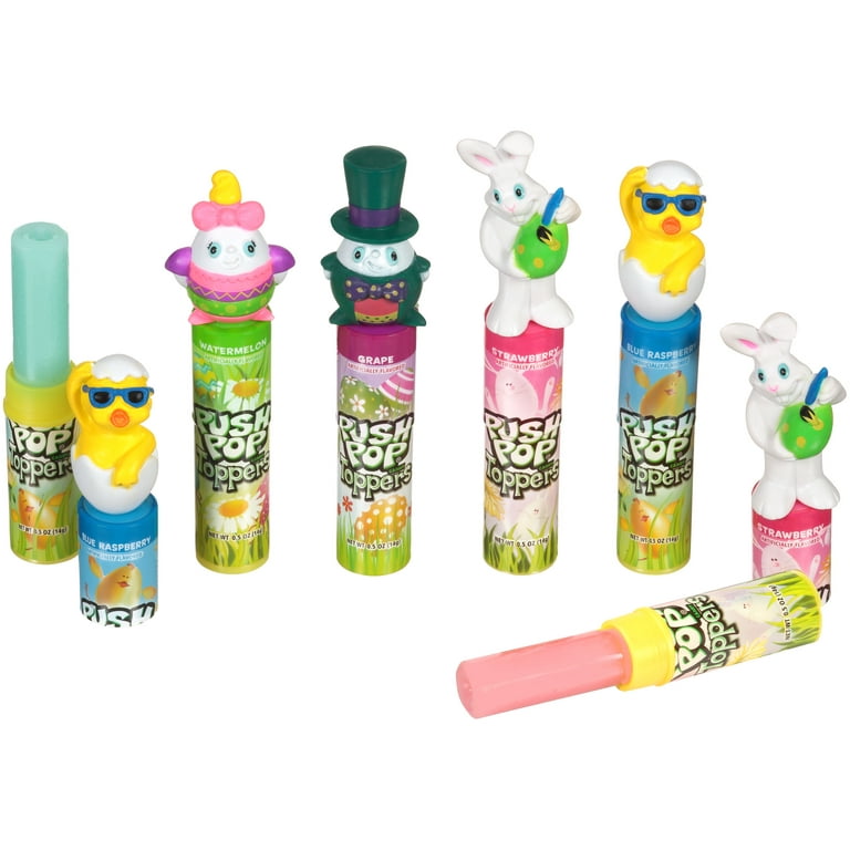 padle mønt læser Easter Push Pop Candy Lollipop with toy in Blue Raspberry, Grape,  Watermelon, and Strawberry Flavors - Walmart.com