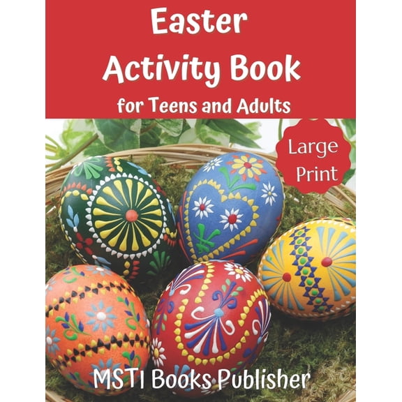 Easter Puzzle Book Easter Activity Book for Teens and Adults: Large Print Easter Themed Puzzles and Brain Game: Word Search, Word Scramble,, Book 2, (Paperback)