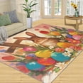 thumbnail image 1 of Easter Rabbit Area Rug, Cute Bunny Rugs for Living Room, Easter Carpet for Bedroom Home Decor Indoor Floor Mats Non-Slip Washable Low-Pile 5x7ft, 1 of 1