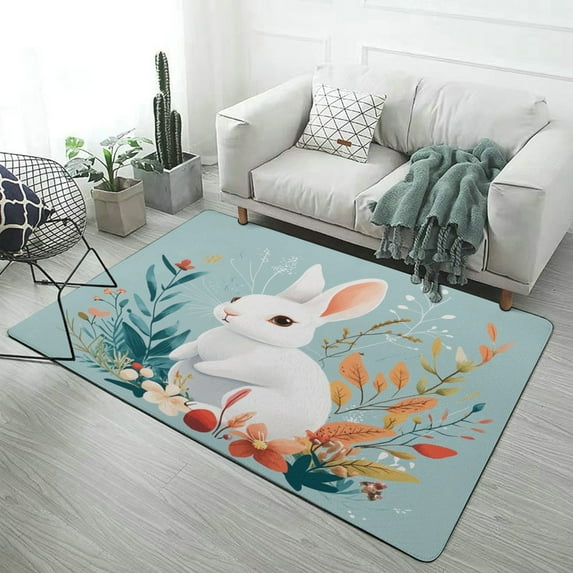 Easter Rabbit Carpet for Home Decoration Rugs for Bedroom Room Living Room Bathroom Entrance Door Non-slip Comfort Mat