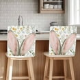 thumbnail image 1 of Easter Rabbit Chair Covers Set of 8 Spring Flowers Pink Ears Chair Back Covers Stretch Removable Washable Slipcovers Protector for Dining Room Kitchen Party Decor, 1 of 5