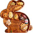 thumbnail image 1 of Easter Rabbit Charcuterie Board - Bunny Shaped Wooden Serving Platter with Divided Compartments, Holiday Serving Tray & Easter Centerpiece & Gift (Easter Bunny 4), 1 of 6