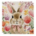 thumbnail image 1 of Easter Rabbit Cloth Napkins, Rustic Tulips Flowers Vintage Botanical Washable and Reusable Dinner Napkins Set of 2, Table Napkin for Kitchen Party Birthday Wedding Hotel Housewarming 20"x20", 1 of 9