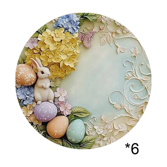 Easter Rabbit Coasters, 6 Pack Non-Slip Absorbent Ceramic Coasters With Relief Design, For Coffee Cups Car