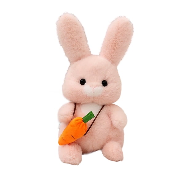 Easter Rabbit Doll Toy Big Eared Soft Stuffed Animal Sleeping Companion for Kids Cute Carrot Themed