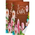 thumbnail image 1 of Easter Rabbit Ears Hand Towels, Flowers Egg Hunt Kitchen Towel Ultra Soft and Absorbent,Decorative Fingertip Face Towel for Bathroom Hotel, 2 PCS, 28.3"x 14.4", 1 of 5