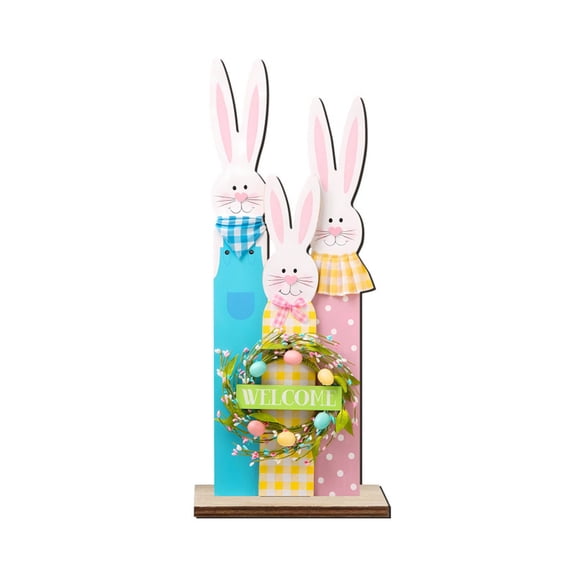 Easter Rabbit Egg Chick Party Decoration, Wooden Tabletop Ornaments for Holiday Arrangements and Festive Venue Layouts, Space-Saving and Reusable