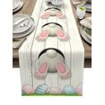 thumbnail image 1 of Easter Rabbit Egg Green Table Runner Country Decor Tableclothss for Dining Washable Table Cover Decoration, 1 of 5