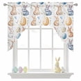 thumbnail image 1 of Easter Rabbit Egg Swag Valances for Kitchen Window, Watercolor Floral Small Swag Valances Rod Pocket Curtain Drapes Window Treatment for Bedroom Bathroom, 56x36 Inch, 1 of 9