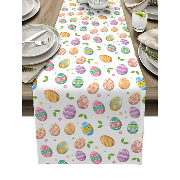 Easter Rabbit Eggs Table Runner Country Decor Tableclothss for Dining Table Decoration Table Cover
