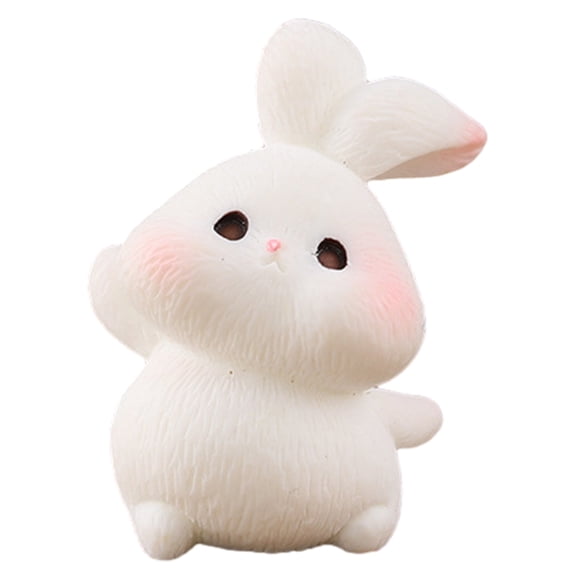 Easter Rabbit Figurine Miniatures Fairy Garden Sculpture Fine Details, Comfortable Feel, Great for Decorating Crafts