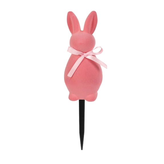 Easter Rabbit Flocked Garden Stakes with Soft Texture, Outdoor Yard Decorations for Spring Celebrations and Party Settings, Festive Rabbit Themed Decor for Lawn Display and Seasonal Outdoor Creation