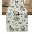 thumbnail image 1 of Easter Rabbit Flower Plant Leaf Easter Egg Table Runner For Kitchen Table Cover Home Decor Tablecloth 4/6 Pcs Placemats, 1 of 7