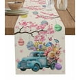 thumbnail image 1 of Easter Rabbit Flower Plant Leaf Easter Egg Table Runner For Kitchen Table Cover Home Decor Tablecloth 4/6 Pcs Placemats, 1 of 7