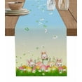 thumbnail image 1 of Easter Rabbit Flowers Table Runner Country Decor Tableclothss for Dining Washable Table Cover Decoration, 1 of 5