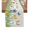 thumbnail image 1 of Easter Rabbit Flowers Table Runner Country Decor Tableclothss for Dining Washable Table Cover Decoration, 1 of 5