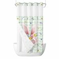 thumbnail image 1 of Easter Rabbit No Hooks Shower Curtain with Snap-in Liner Spring Bunny Ears Foot Colored Floral Green Plaid Shower Curtains for Bathroom, Waterproof, Easy Install, Washable 36"x78", 1 of 9