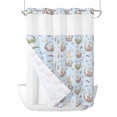 thumbnail image 1 of Easter Rabbit No Hooks Shower Curtain with Snap-in Liner Spring Colorful Eggs Bowknots Blue Background Shower Curtains for Bathroom, Waterproof, Easy Install, Washable 72"x84", 1 of 9