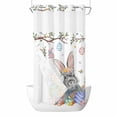 thumbnail image 1 of Easter Rabbit No Hooks Shower Curtain with Snap-in Liner Spring Floral Colored Eggs Branches Butterfly Shower Curtains for Bathroom, Waterproof, Easy Install, Washable 36"x78", 1 of 9