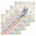 thumbnail image 1 of Easter Rabbit Kitchen Dish Towels for Drying Dishes Set of 4, Spring Colorful Eggs Wildflowers Leaves Waffle Weave Microfiber Hand Tea Bathroom Towels Quick Dry & Absorbent Towel 12x12, 1 of 7