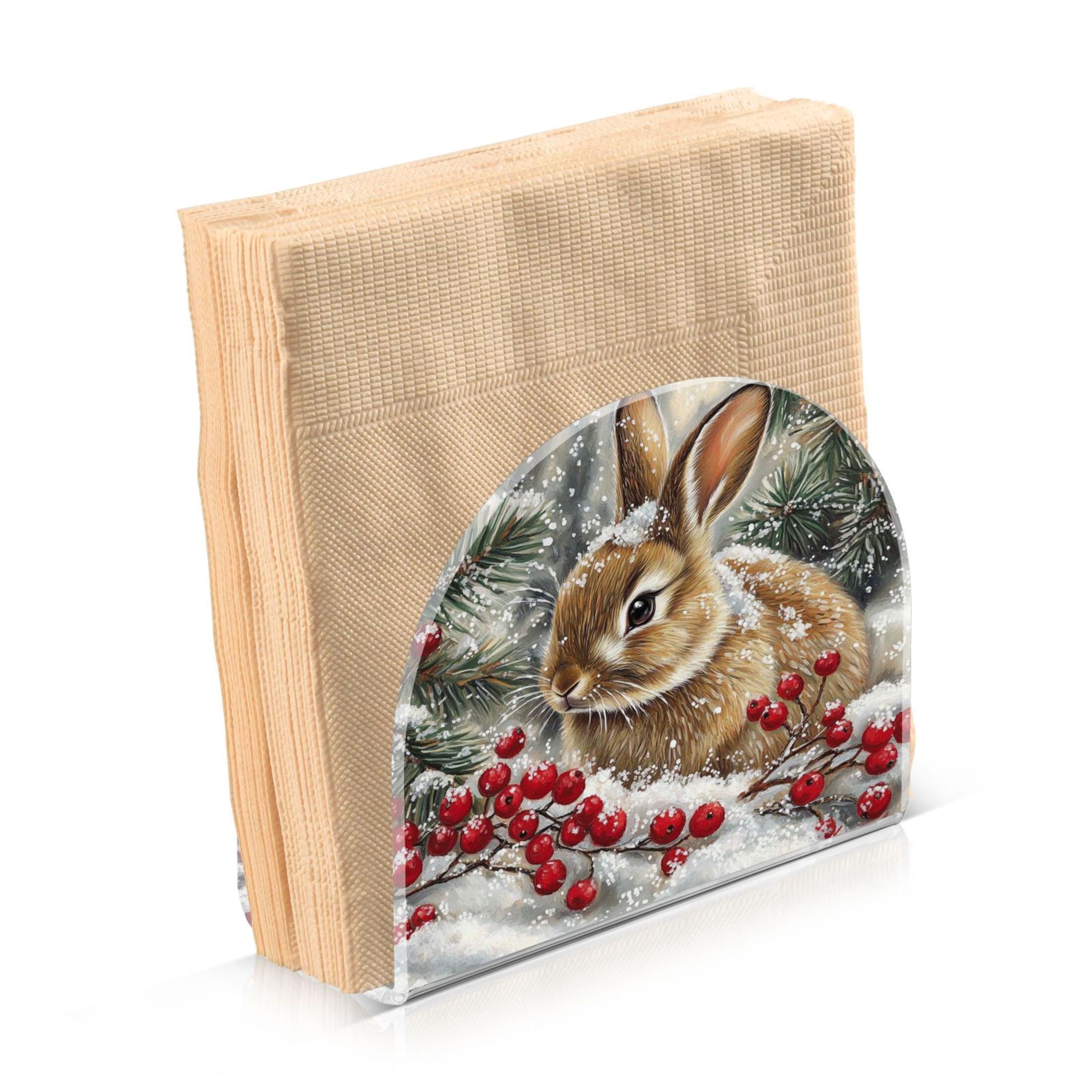 Rabbit Napkin Holder - Light Luxury Square Tissue Dispenser For Home & Restaurant