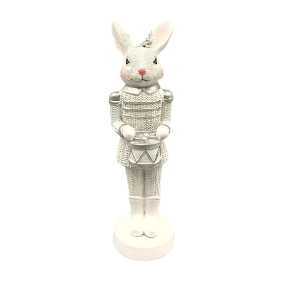 Easter Rabbit Nutcracker Resin Bunny Figurine Sculpture Holiday Nutcracker Doll Figure for Home Table Decorations