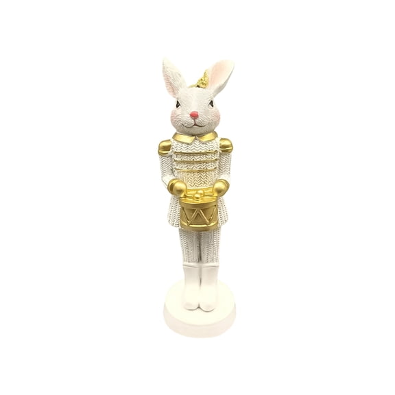 Easter Rabbit Nutcracker Resin Bunny Figurine Sculpture Holiday Nutcracker Doll Figure for Home Table Decorations