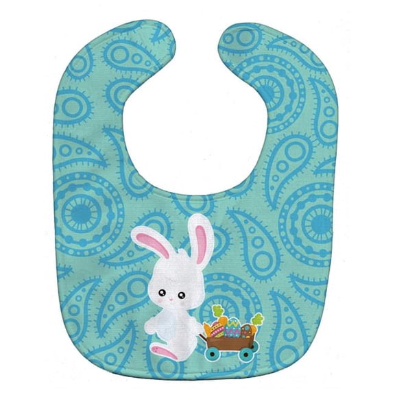 Easter Rabbit Paisley Blue Baby Bib
