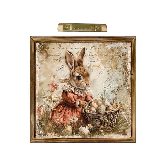 Easter Rabbit Photo Frame, Easter Bunny Picture Frame Holder with Egg Design, Cute Tabletop Display for Home Decor, Holiday Keepsake, Premium Resin Easter Gift for Spring Celebrations