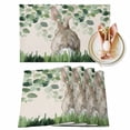 thumbnail image 1 of Easter Rabbit Placemats Set of 8, Spring Watercolor Bunny Leaf Grass Linen Texture Heat Insulated Linen Place Mats, Washable Stain-Proof Table Mats for Dining Tables Holiday Decor 13x19 Inches, 1 of 9